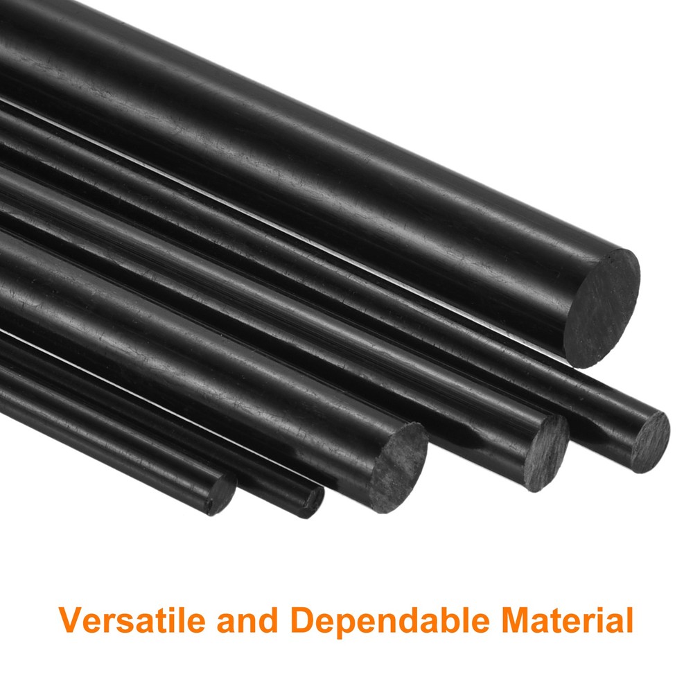 10 Pcs Black Plastic Rods 1.5 x 250mm ABS Styrene Round Stick Round Solid Bar