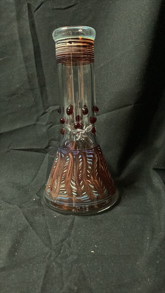Wrap & Rake Marbles Beaker Water Pipe | Red | 8"