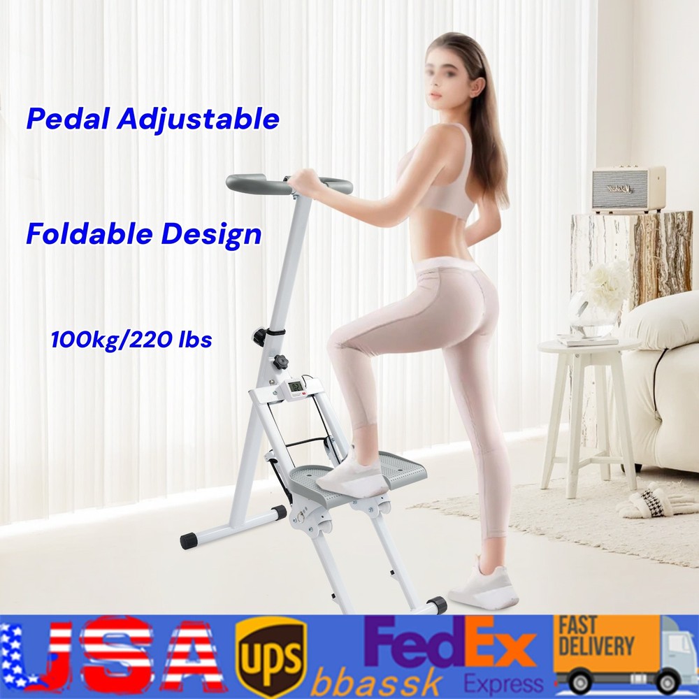 Foldable Stair Stepper Machine-Adjustable Vertical Climber For Full Body Workout