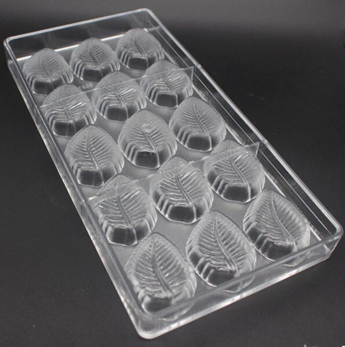 3d Leaf Shaped Candy Molds Hard Polycarbonate Chocolate Mold Plastic Baking Tray