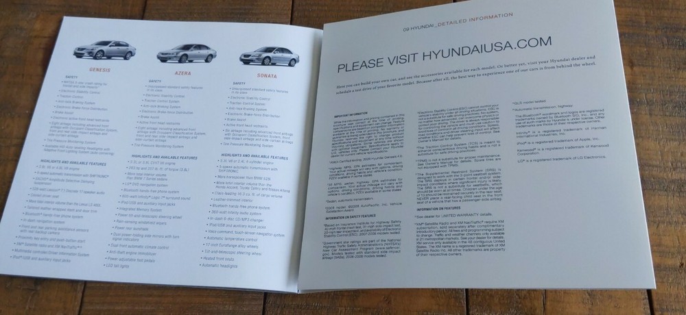 2009 Hyundai Full Line Automobile Brochure EX 24pps