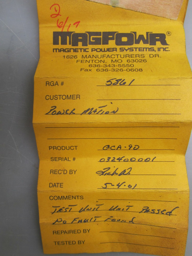 MAGPOWER GCA 90 MAGNETIC PARTICLE CLUTCH, 90VDC