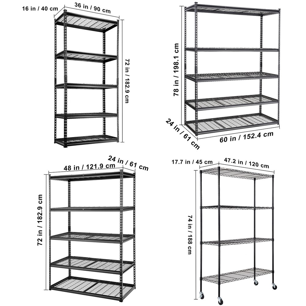 VEVOR Storage Shelving Unit Garage Storage Rack Adjustable 2000 / 700 lbs Load