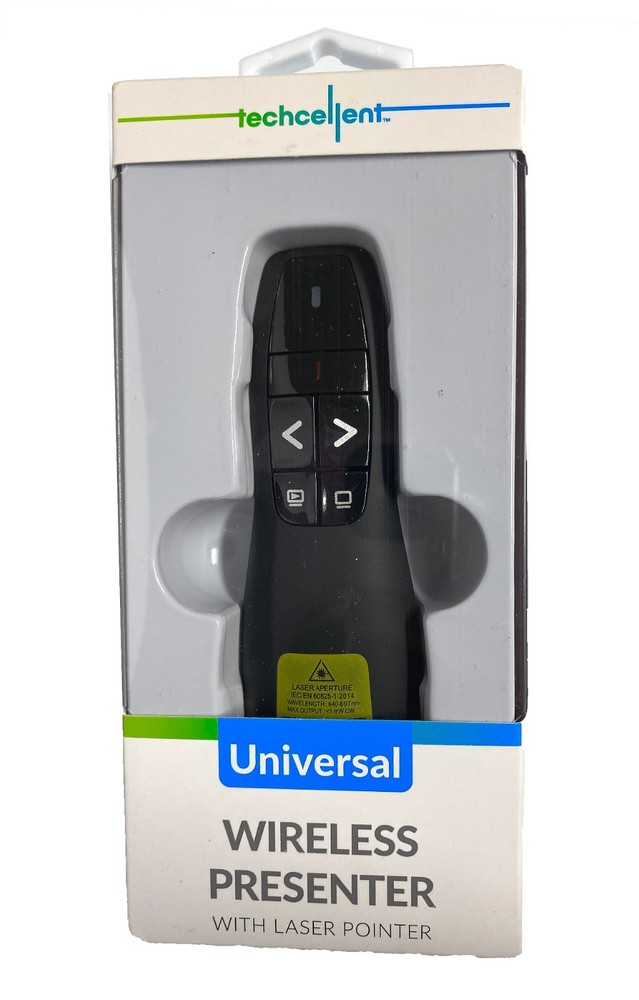 Techcellent Universal Wireless Presenter With Laser Pointer 164FT/50Hr/2.4 GHZ