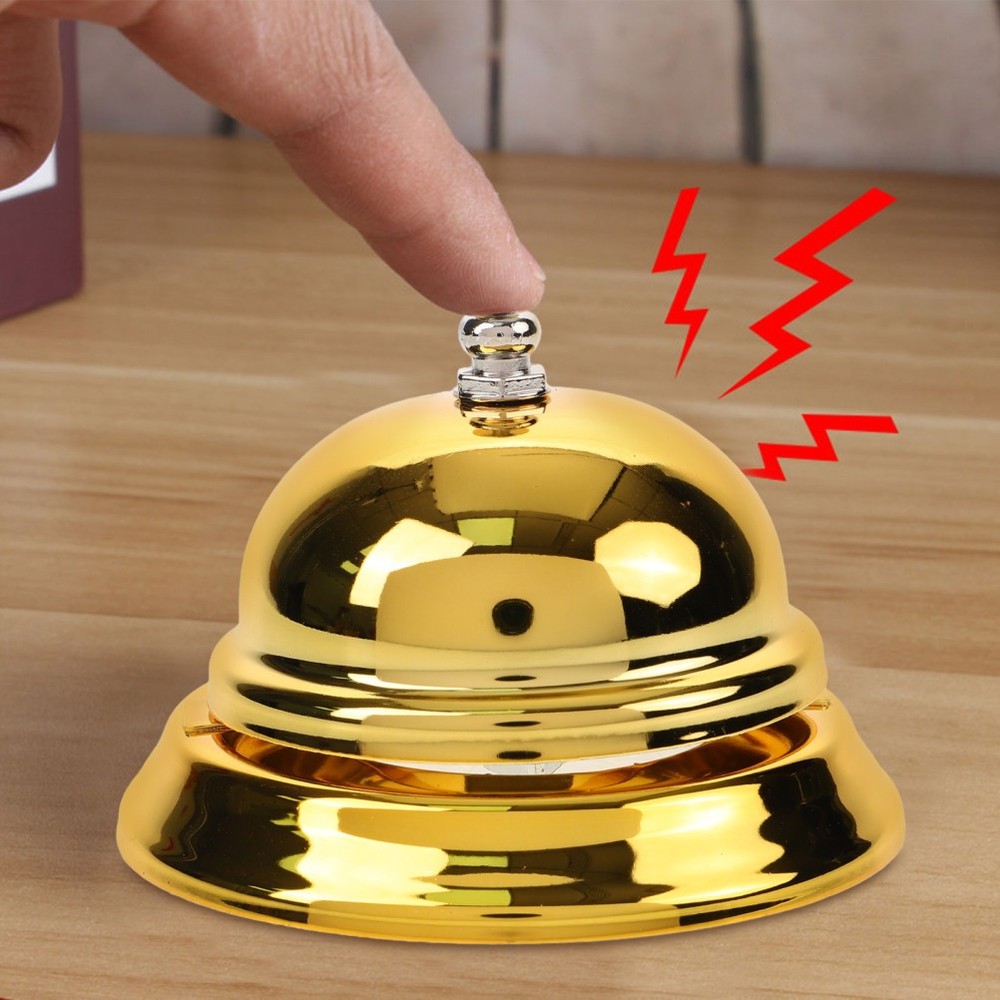 Creative Reception Bell Pressing Service Bell Metal for Restaurant Kitchen
