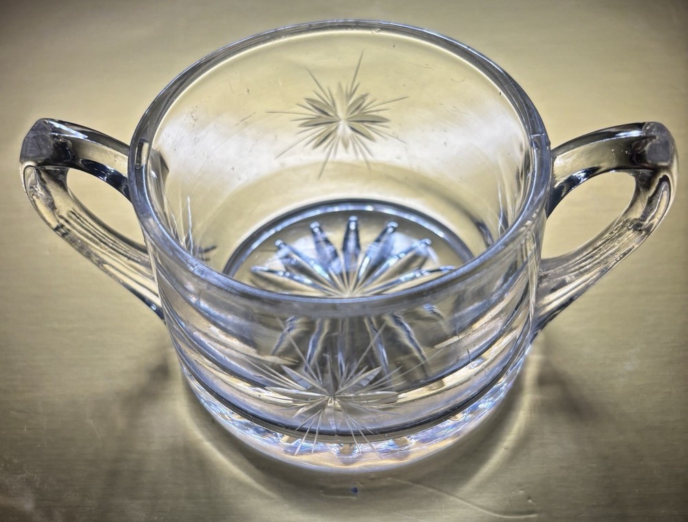 Vintage Open Sugar Bowl Susquehanna 8 Point Star Pattern