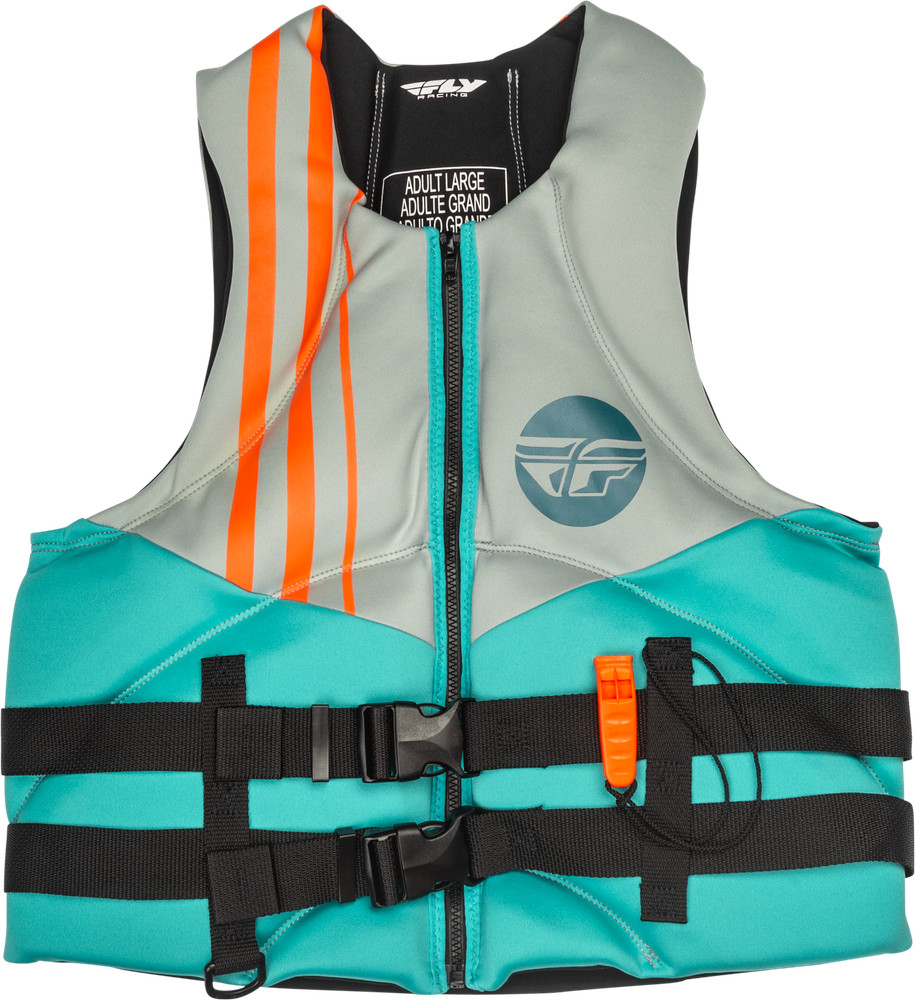 Fly Racing Neoprene Flotation Vest Teal/Grey/Orange 3X Flotation Vests