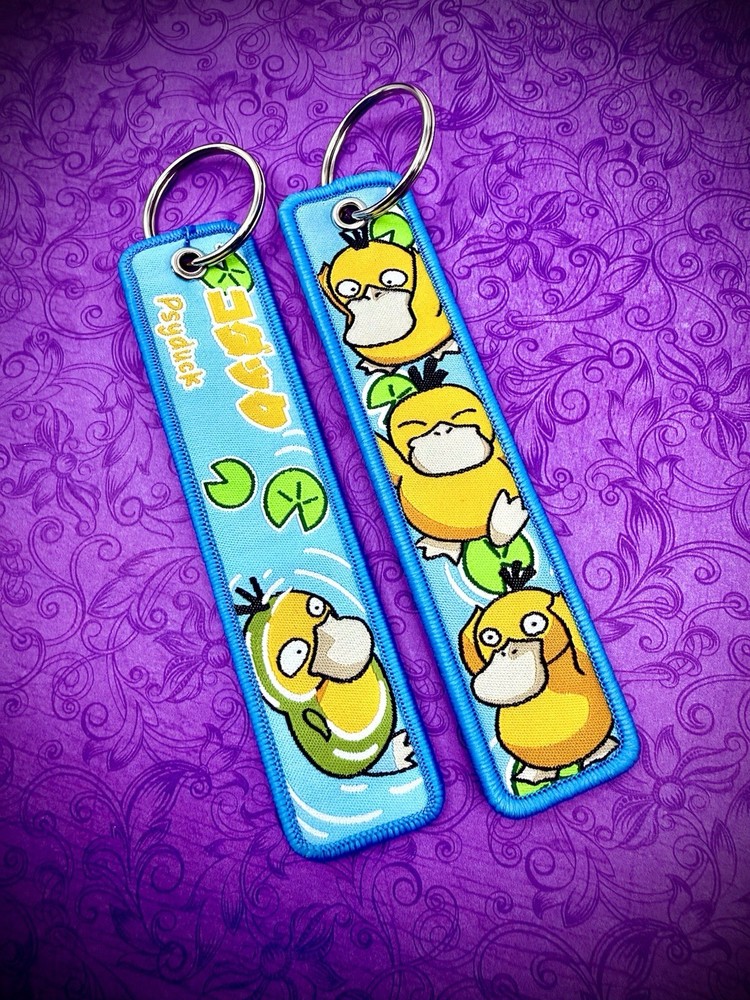 1 Piece Double Sided 5 Inch Pokemon Psyduck Keychain