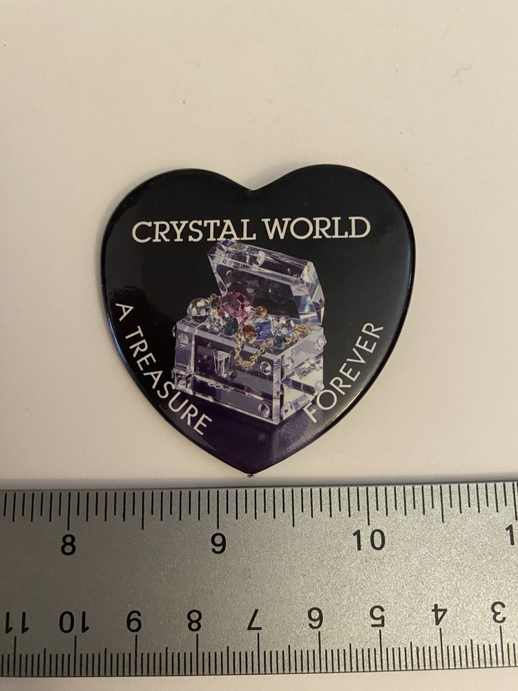 Crystal World A Treasure Forever Pin Back Button P106