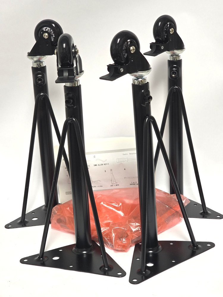 LAMINATE ACTIVITY TABLE STAND HEIGHT ADJUSTABLE LEGS WITH WHEELS