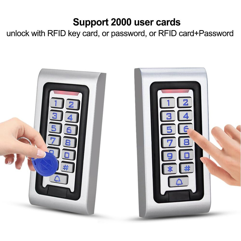 RFID Door Access Control System Kit Home Security System IP68 with 180Kg/320Lb