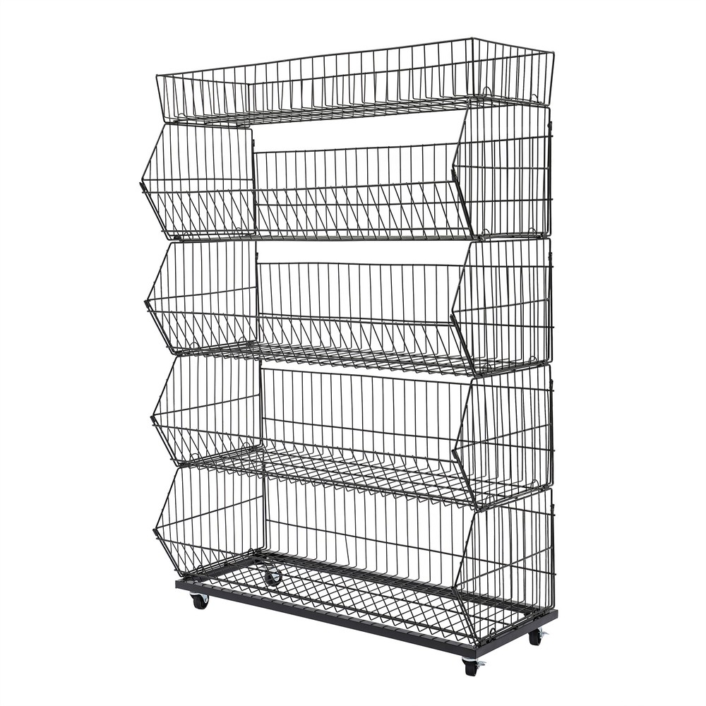 5 Tier Wire Grid Retail Display Shelf Merchandise Display Rack Stand