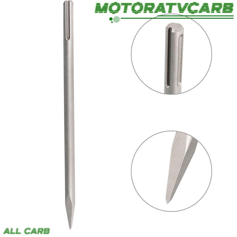ALL-CARB 3 Pcs 16" SDS Max Bits Set Long-Point Chisel Scaling Chisel Flat Chisel