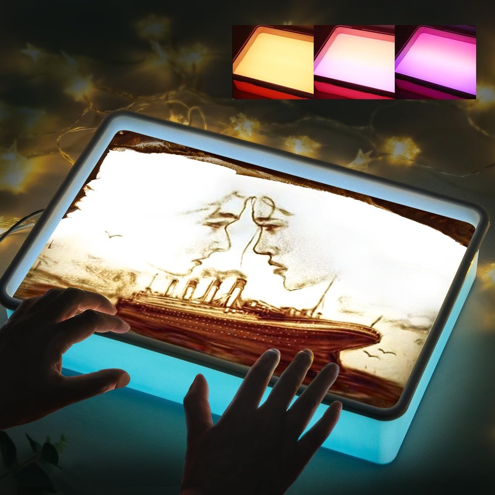 Sand Painting Light Box – Light Table for Creative Art, 3 Color Temperatures ...