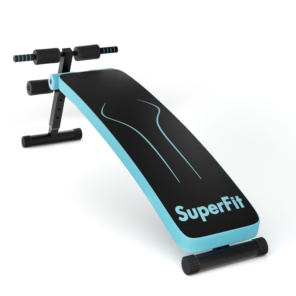 Home Foldable Weight Bench Adjustable Sit-up Board Workout Slant Bench Gym Blue