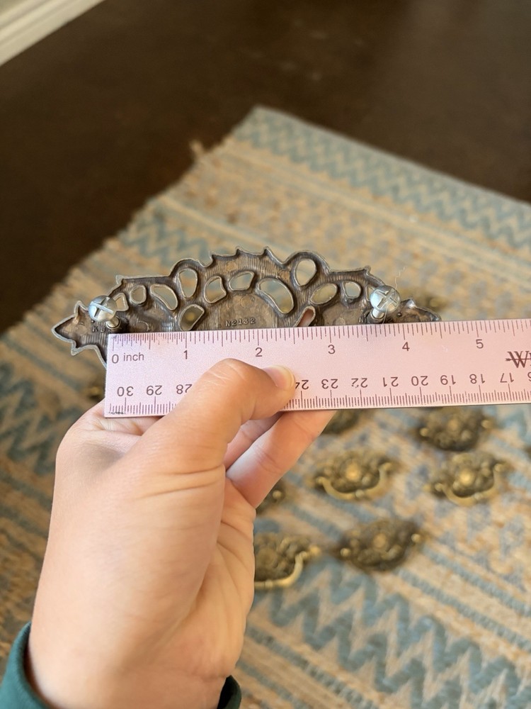 24-Piece Set Of Vintage Brass Drawer Pulls - Full-size, Single Pull, And Keyhole