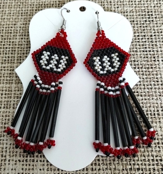 Long Beaded Native Style Earrings