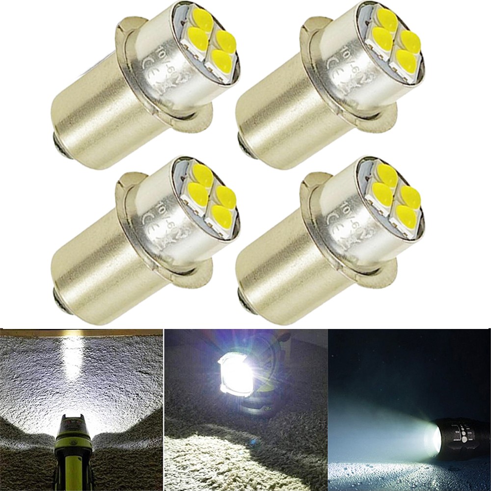 (4) 18 Volt LED Bulbs Replacements for Porter Cable PC18FL Flashlight