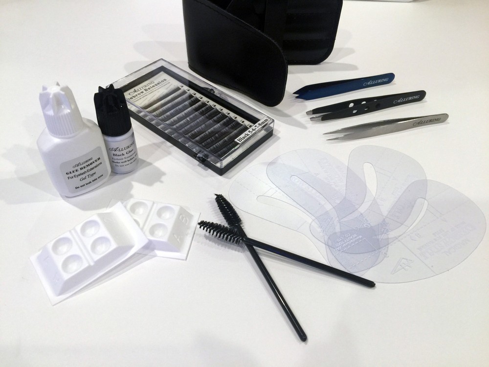 Eyebrow Extensions Basic Kit (eye brows, brow glue, brow stencils, brow tweezer)