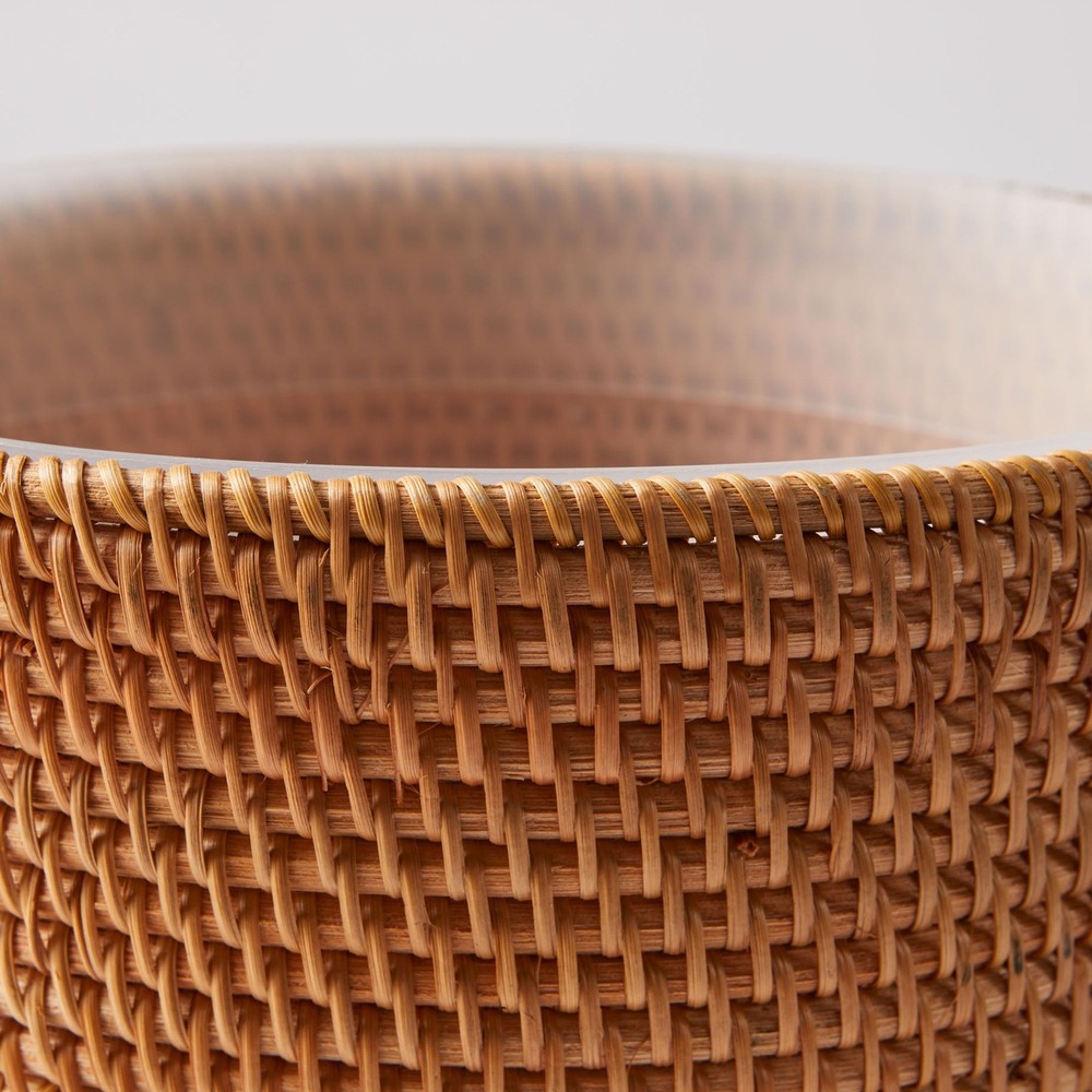 Rattan Bathroom Trash Can