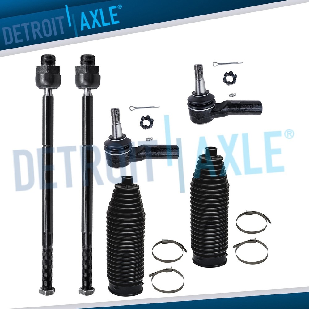 Front Inner Outer Tie Rod Ends with Boots for 2006 - 2012 Dodge Ram 1500 5-Lug