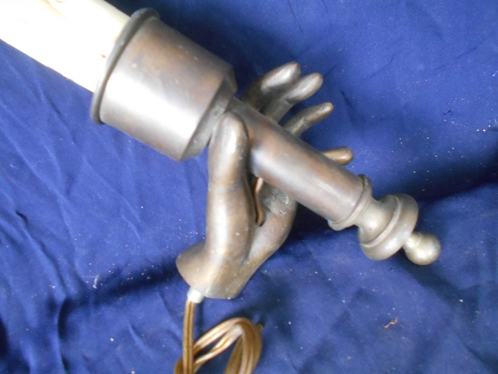 SOLID BRASS HUMAN HAND SINGLE WALL SCONCE REMNANT