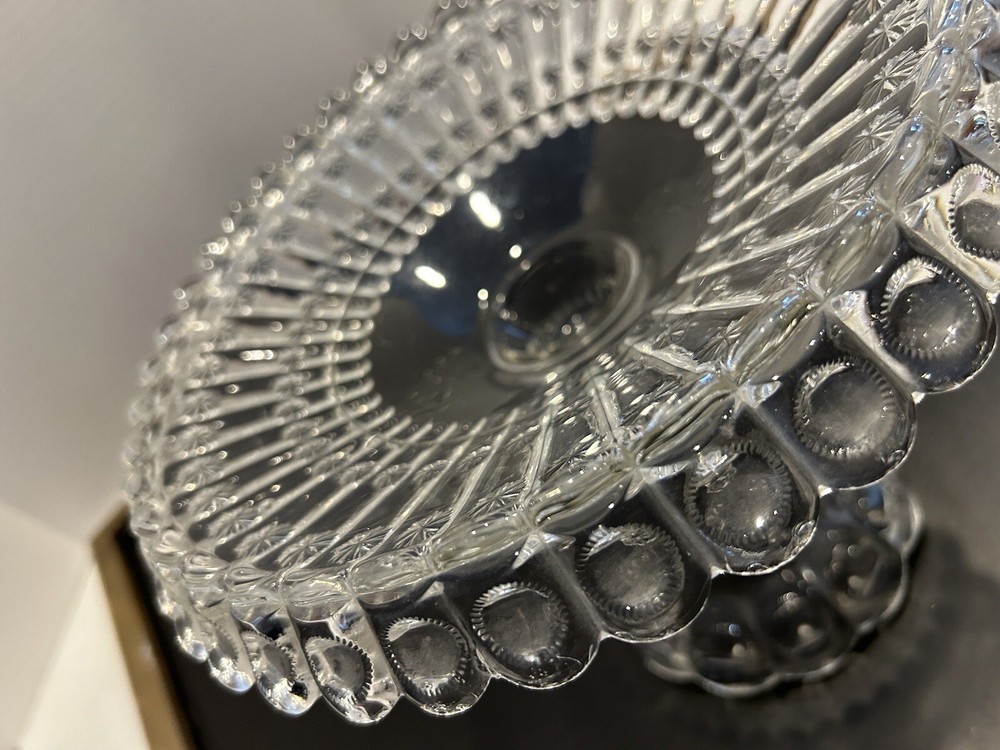EAPG Clear Pressed Glass Cake Stand Rum Well Compote