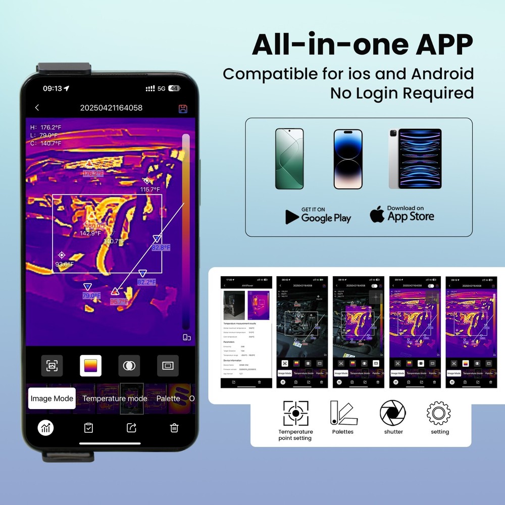 LAUREII Thermal Camera for Android & iOS IR Resolution Wireless TISR 512*384