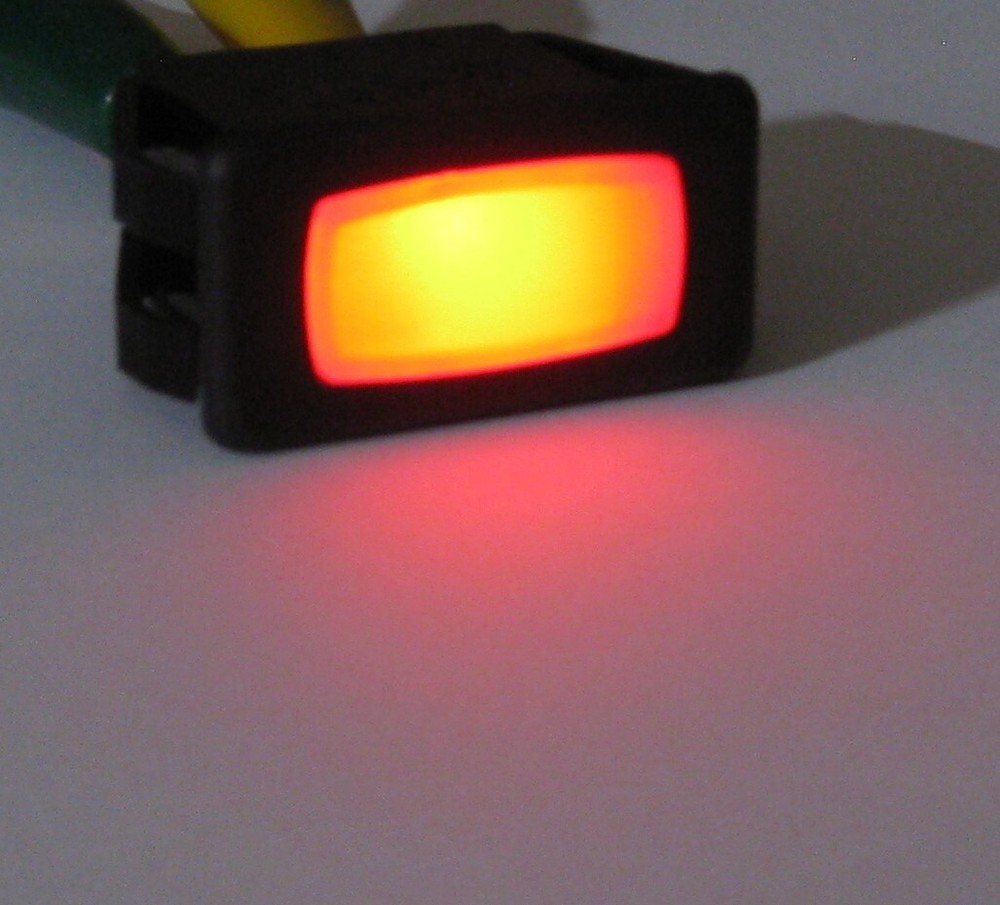Red Rectangular Panel Mount Neon Indicator McGill Light - 125V - .25" Terminals