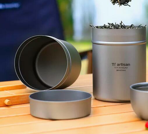 280mL Pure Titanium Storage Box Coffee Tea Cans EDC Portable Container Bottle