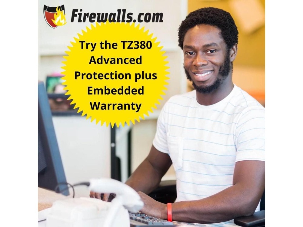 SonicWall TZ380 Firewall (Gen 8), w/ Secure Upgrade Plus (2-Year Advanced Protec