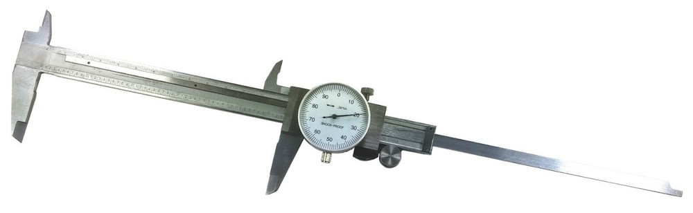 6" Utility Dial Caliper, 0.001" Resolution with Slide Lock, Includes Case