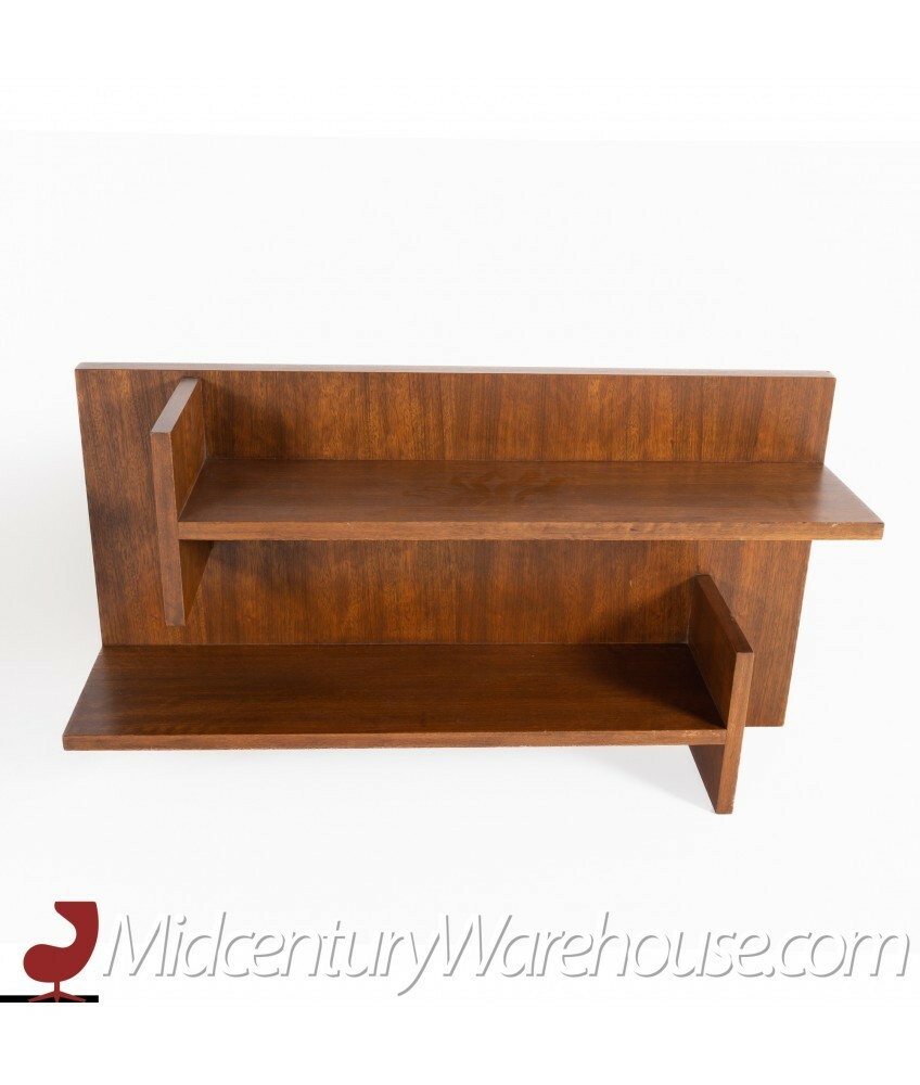 Mid Century Walnut Floating Shelves - Pair