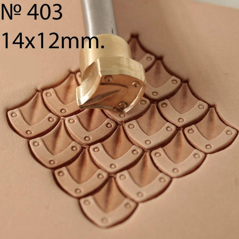 Armor Scale Leather Crafting Stamp Tool Crafts Brass Saddle Making Stamps #403