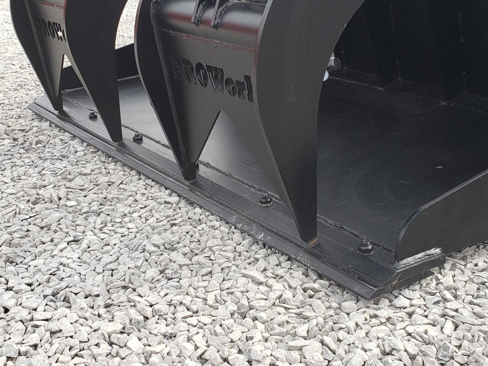 66″ Severe Duty Solid Bottom Bucket Grapple with Bolt on Edge Fits Skid Steer QA