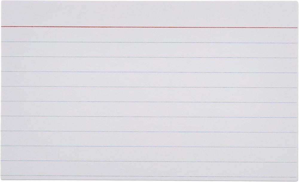 Amazon Basics Ruled Lined Index Cards, 1000 10 Pack (1000 Count), White