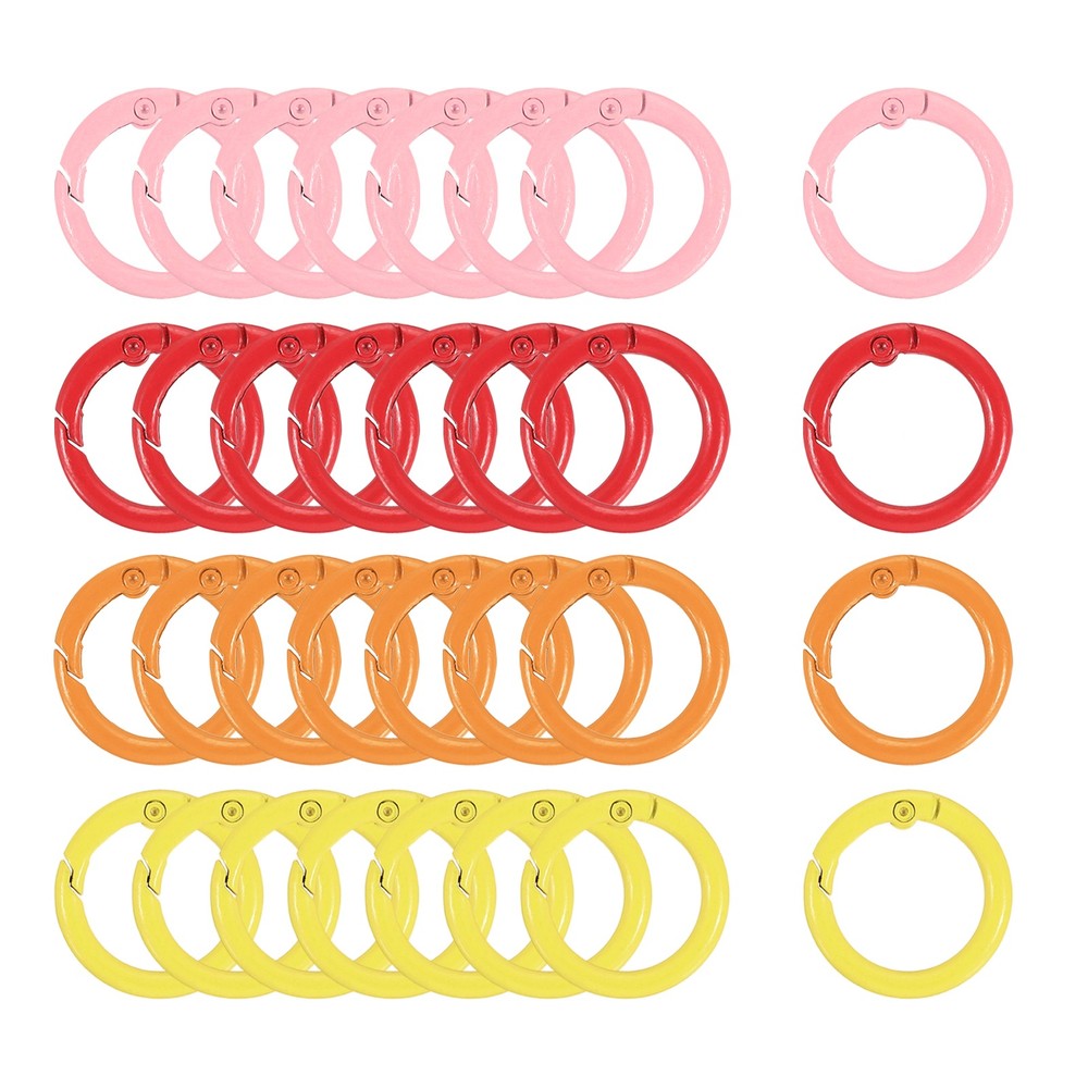 1Set Round Spring O Rings, Trigger Spring Snap Clip, Orange and 3 Colors