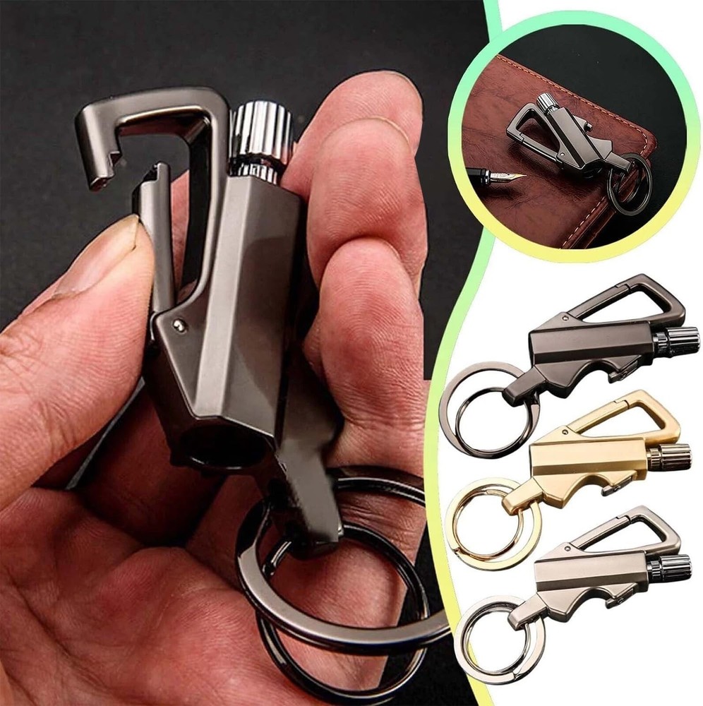 Permanent Match Infinity Lighter, Keychain Lighter with Multitool Black*2