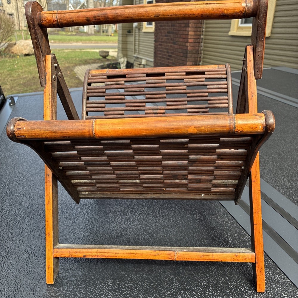 Folding Bamboo Magazine Book Rack