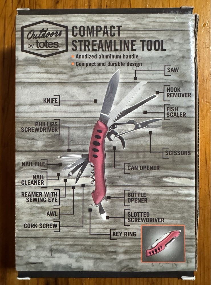 Outdoors By Totes 15 Functions in One Compact Streamline Tool NIP