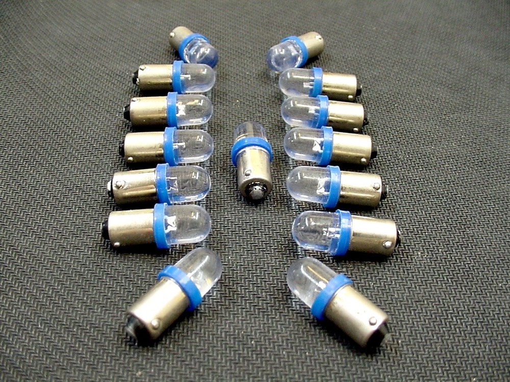 15 COOL Blue LED Domes Instrument Panel Dashboard Lights Bulbs BA9S 1815 Chevy