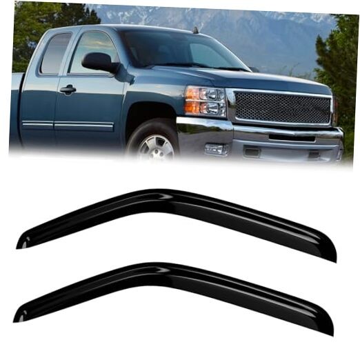 Window Rain Guards Compatible 2007-2013 Chevy 07-13 GMC Sierra 1500 Regular Cab