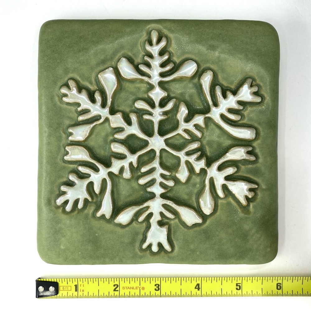 Crystal Snowflake 6x6" Ceramic Art Tile By Gretchen Kramp