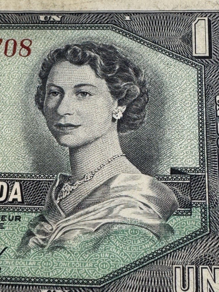 1954 Canada 1 Dollar Banknote P# 74b