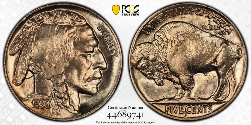 1938-D 5c Overmintmark FS-514 MS65