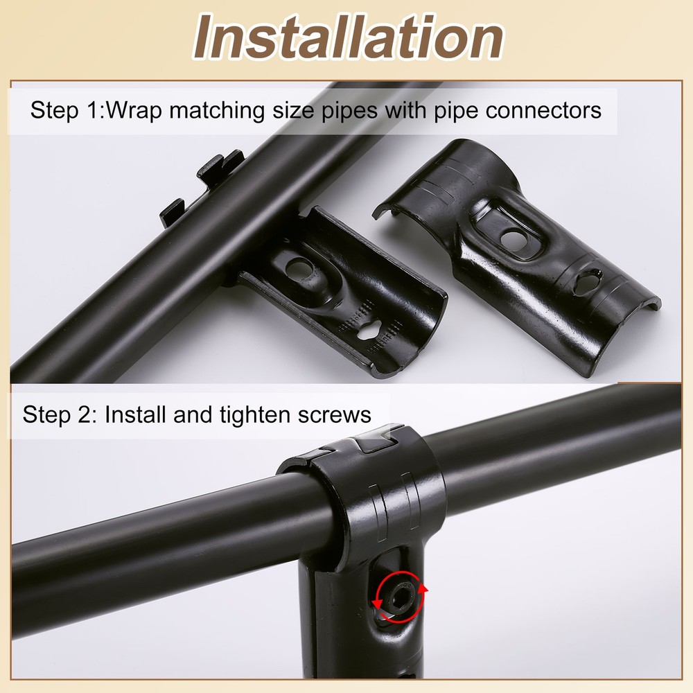 4Pcs End Rail Clamps 1-1/8" T-shape Pipe Clamp Structural Pipe Connectors