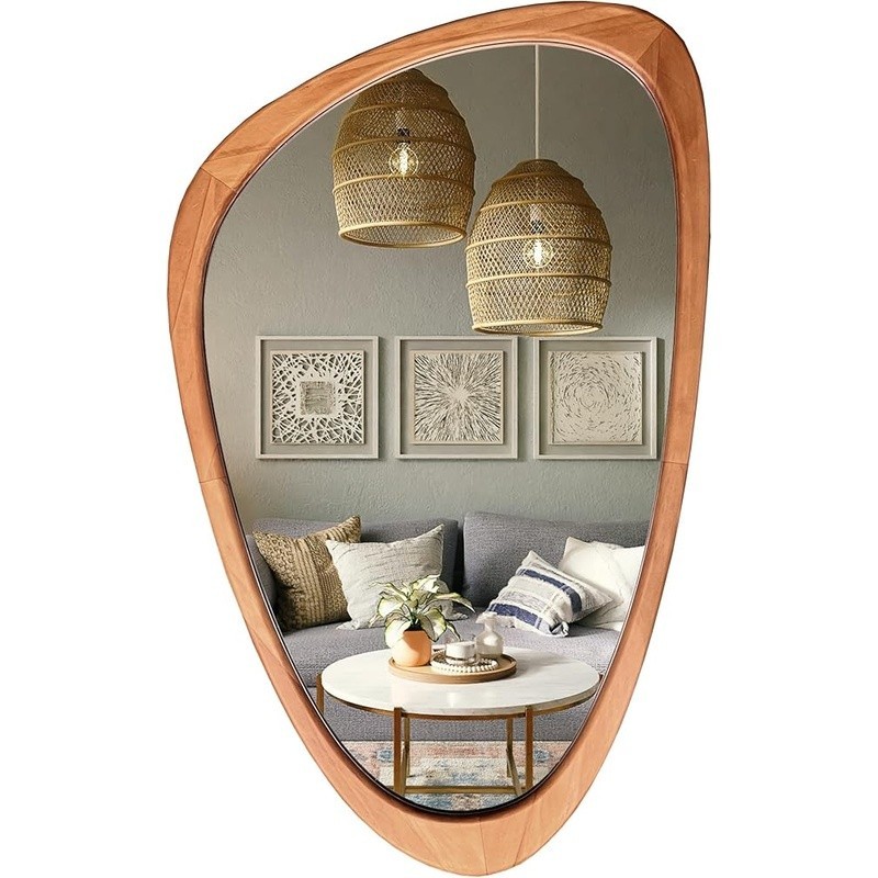 Irregular Triangular Wall Mirror Abstract Accent Living Room Bedroom Bath New