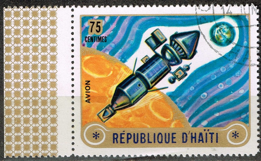 Haiti Space Apollo Moon Exploration Programm stamp 1970