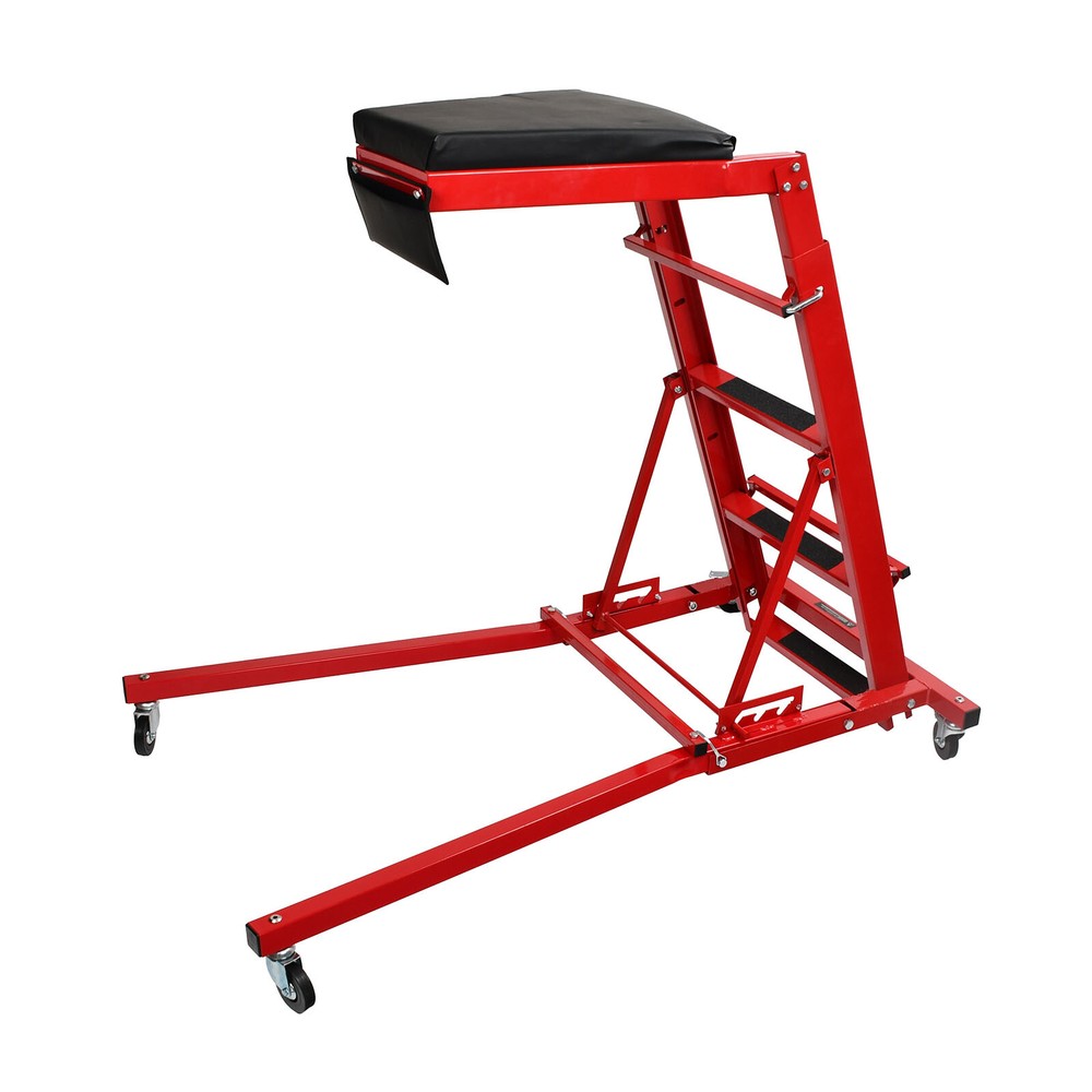 400LBS Foldable Topside Creeper 45"-66" Adjustable Height Engine Movable Ladder