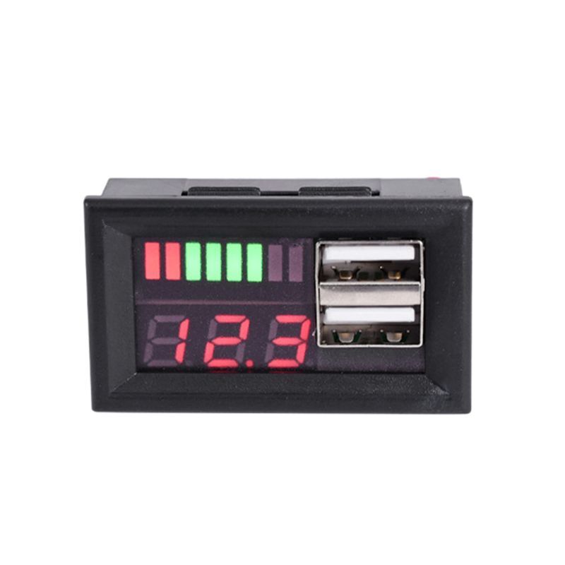 Car Motorcycle Digtal Voltmeter with 2 USB 12V Display Board